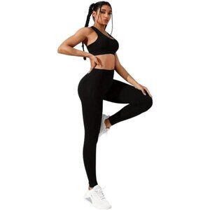 Workout Sets for Women 2 Piece Leggings with Padded Stretchy Sports Bra Sets Gym